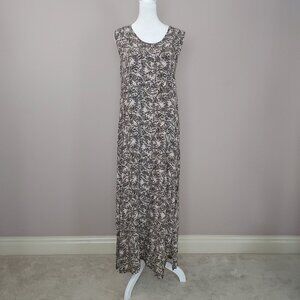 Flax by Jeanne Engelhart Sleeveless Abstract Pattern Midi Dress Size Large